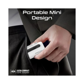 Promate PowerUp-Duo 5000mAh Ultra-Compact Fast Charging Power Bank with Dual foldable USB-C™ & Lightning Connectors - White