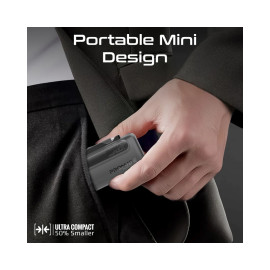 Promate PowerUp-Duo 5000mAh Ultra-Compact Fast Charging Power Bank with Dual foldable USB-C™ & Lightning Connectors - Black