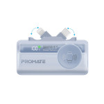 Promate PowerUp-Trio 5000mAh Ultra-Compact Fast Charging Power Bank with In-built USB-C, Lightning Connectors & Apple Watch Charger - Blue