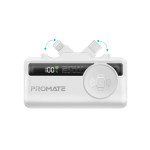 Promate PowerUp-Trio 5000mAh Ultra-Compact Fast Charging Power Bank with In-built USB-C, Lightning Connectors & Apple Watch Charger - White