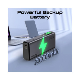 Promate Titan-130 20000mAh Sleek 130W Multi-Port Power Delivery Power Bank with TFT LCD Screen