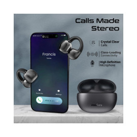 Promate AirClip AudioFit™ Open Ear Clip On TWS Earbuds w/ IntelliTouch - Black