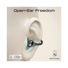 Promate AirClip-Pro AudioFit™ Open Ear True Wireless Stereo Earbuds with IntelliTouch - Black