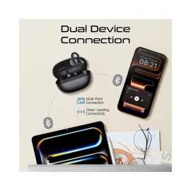 Promate AirClip-Pro AudioFit™ Open Ear True Wireless Stereo Earbuds with IntelliTouch - Black