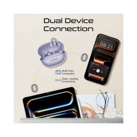 Promate AirClip-Pro AudioFit™ Open Ear True Wireless Stereo Earbuds with IntelliTouch - Purple