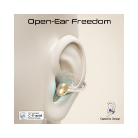 Promate AirClip-Pro AudioFit™ Open Ear True Wireless Stereo Earbuds with IntelliTouch - White