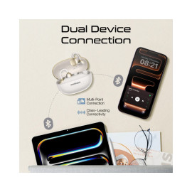 Promate AirClip-Pro AudioFit™ Open Ear True Wireless Stereo Earbuds with IntelliTouch - White