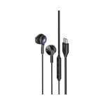 Promate LumiBuds-C LumiSound™ Transparent Stereo USB-C Wired RGB Earphones - Black