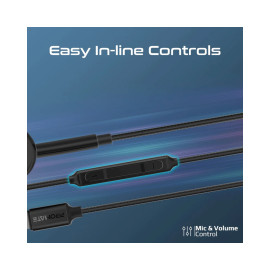 Promate MonoPod-LT MFI Certified Ergonomic In-Ear Wired Mono Earphone with Lightning Connector - Black