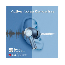 Promate ProPods High-Definition ANC TWS Earphones with intellitouch - Blue