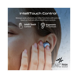 Promate ProPods High-Definition ANC TWS Earphones with intellitouch - Blue