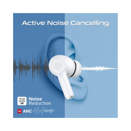 Promate ProPods High-Definition ANC TWS Earphones with intellitouch - White