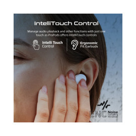 Promate ProPods High-Definition ANC TWS Earphones with intellitouch - White