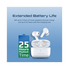 Promate ProPods High-Definition ANC TWS Earphones with intellitouch - White