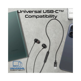 Promate Silken-ENC Ergonomic In-Ear USB-C Wired ENC Stereo Earphones - Black