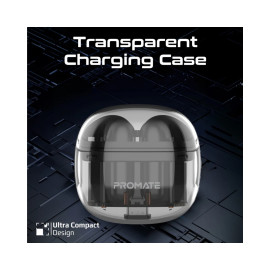 Promate TransPods High Definition Transparent TWS Earbuds with IntelliTouch - Black