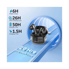 Promate TransPods High Definition Transparent TWS Earbuds with IntelliTouch - Black
