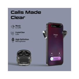 Promate TransPods High Definition Transparent TWS Earbuds with IntelliTouch - Black
