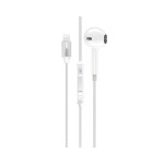 Promate MonoPod-LT MFI Certified Ergonomic In-Ear Wired Mono Earphone with Lightning Connector - White