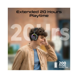 Promate Novon High-Fidelity Open Ear Wireless Over-Ear Headphones with Detachable Mic - Black