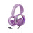 Promate Novon High-Fidelity Open Ear Wireless Over-Ear Headphones with Detachable Mic - Purple