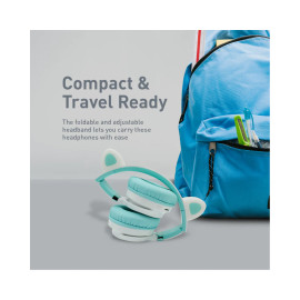 Promate Panda KidSafe Kawaii Style Wireless Kids Headset - Aqua