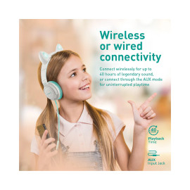 Promate Panda KidSafe Kawaii Style Wireless Kids Headset - Aqua