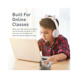 Promate Panda KidSafe Kawaii Style Wireless Kids Headset - Bubble Gum