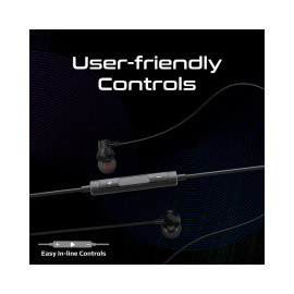 Promate Vibe-LT MFi-Certified Ergonomic In-Ear Lightning Connector Earphones - Black