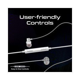 Promate Vibe-LT MFi-Certified Ergonomic In-Ear Lightning Connector Earphones - White