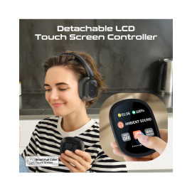 Promate VuTune High-Definition Hybrid ANC Headphones with Detachable Magnetic LCD Touch Screen Controller