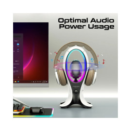 Promate Alpha-X Dynamic High Fidelity Dual Mode RGB Speaker w/ Headphone Stand & USB Hub