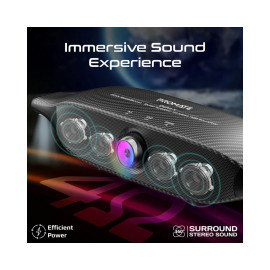 Promate Delta-X 20W BassBoost™ Quad Speaker Wireless RGB Soundbar - Black Titanium