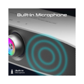 Promate Delta-X 20W BassBoost™ Quad Speaker Wireless RGB Soundbar - White