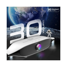 Promate Delta-X 20W BassBoost™ Quad Speaker Wireless RGB Soundbar - White