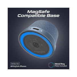 Promate Punch High-Fidelity Mini Bluetooth Speaker with MagSafe Compatible Base - Navy