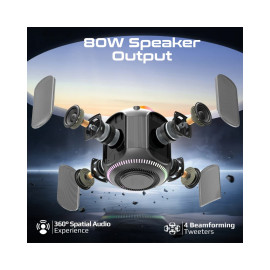 Promate Strike-80 Dynamic RGB Bluetooth v5.3 True Wireless 80W Speaker