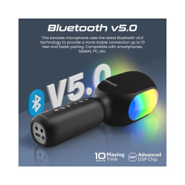 Promate VocalMic 5-in-1 Wireless Karaoke Microphone & Speaker with Dynamic RGB Lights