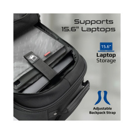 Promate Compact-TR Large Capacity Trolley Bag with Multiple Compartments for 15.6” Laptops