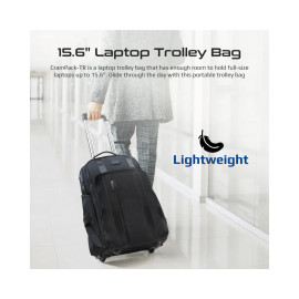 Promate CramPack-TR Multi-Functional 15.6” Laptop Trolley Bag with Large Multiple Compartments
