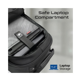 Promate CramPack-TR Multi-Functional 15.6” Laptop Trolley Bag with Large Multiple Compartments