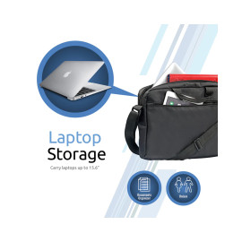 Promate Gear-MB Premium Lightweight Messenger Bag for Laptops up to 15.6” with Front Storage Zipper