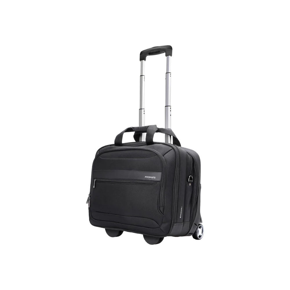 Promate Persona-TR Versatile Travel Trolley Bag for 16” Laptop with Multiple Compartments