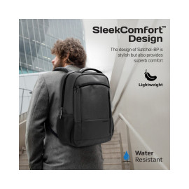 Promate Satchel-BP SleekComfort™ 15.6" Laptop Backpack With Multiple Pockets - Black