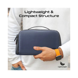 Promate Velura Large Capacity Tech Accessory Pouch with Multiple Compartments - Blue