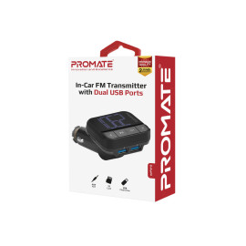 Promate ezFM-2 In-Car FM Transmitter with Dual USB Ports