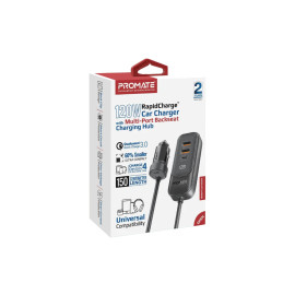 Promate GearHub-120W 120W RapidCharge™ Car Charger with Multi-Port Backseat Charging Hub