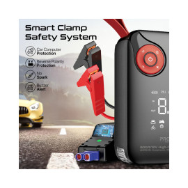 Promate PatrolPack-4 800A/12V High-Capacity Jump Starter 150PSI Air Compressor with 10000mAh Power Bank & Flashlight