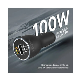 Promate PowerDrive-120 120W RapidCharge™ Car Charger with Dual Power Delivery and Quick Charge Ports