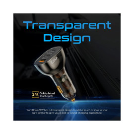 Promate TransDrive-80W 80W Multi-Port Transparent Car Charger with QC 3.0 & Power Delivery
